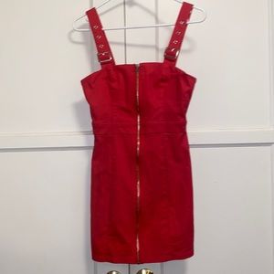 Forever 21 Small Red Zip Up Over Shoulder Red Dress